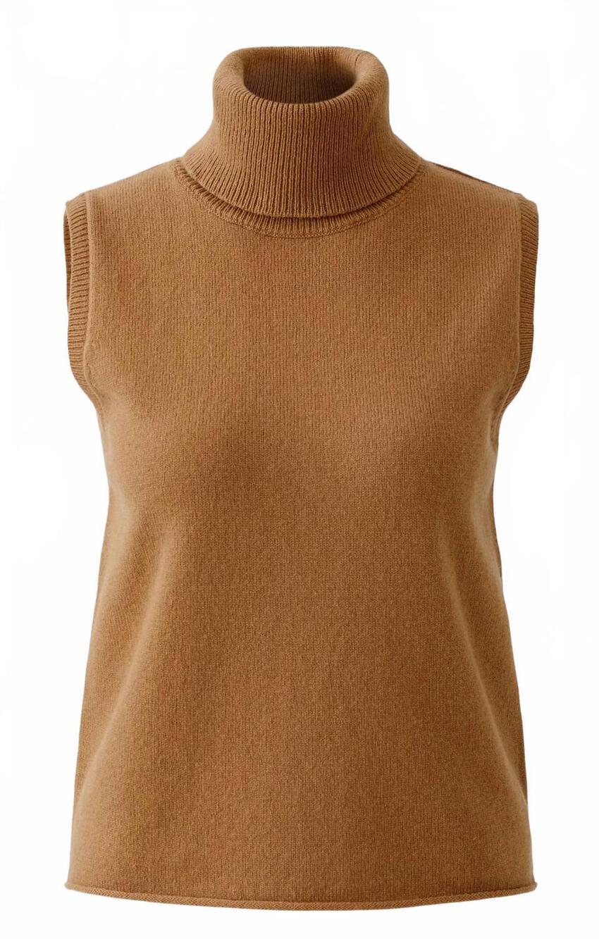 NEW OUI women's knitted top in camel